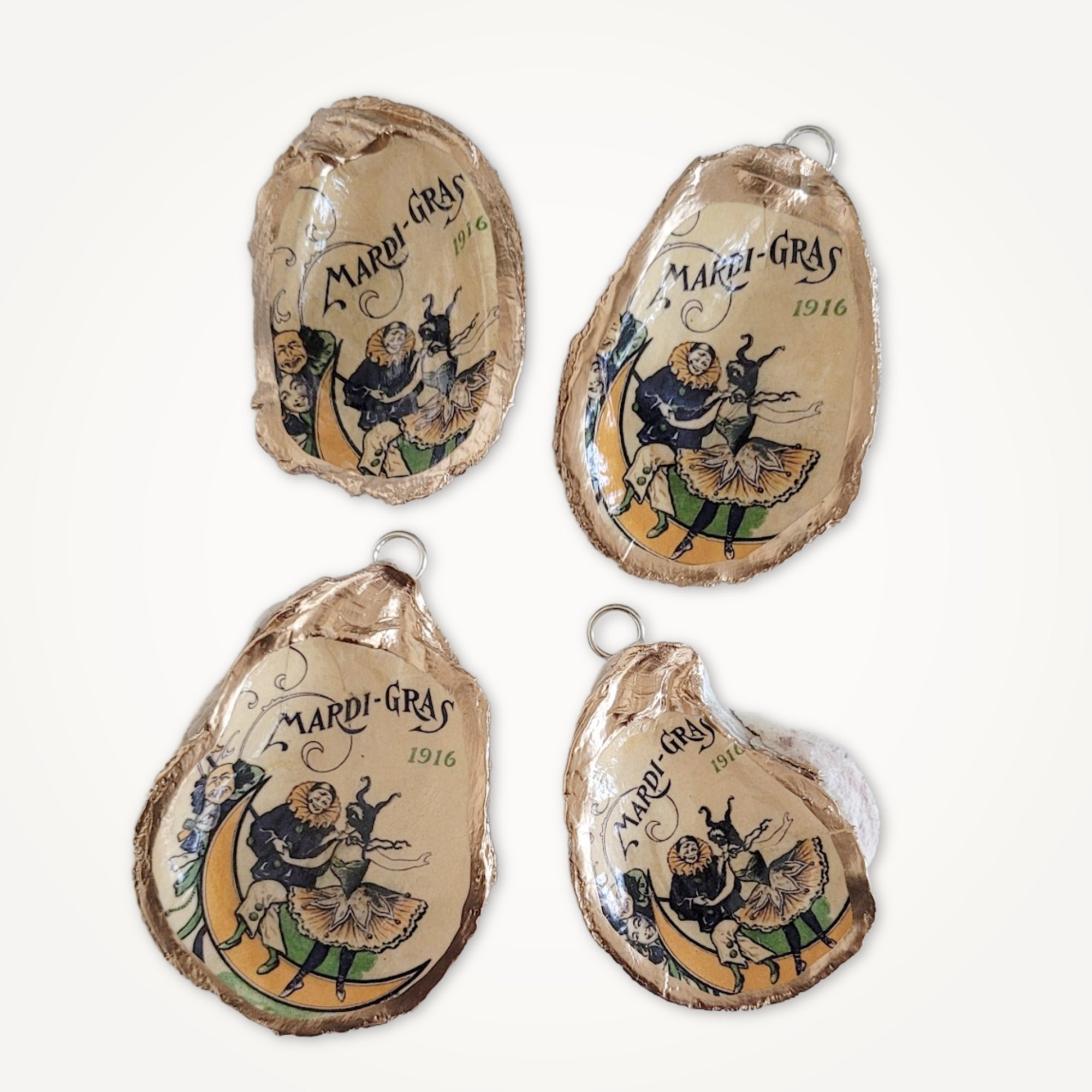Vintage Mardi Gras Ornament • Oyster Shell