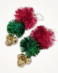 Metallic Puffball Christmas Earrings