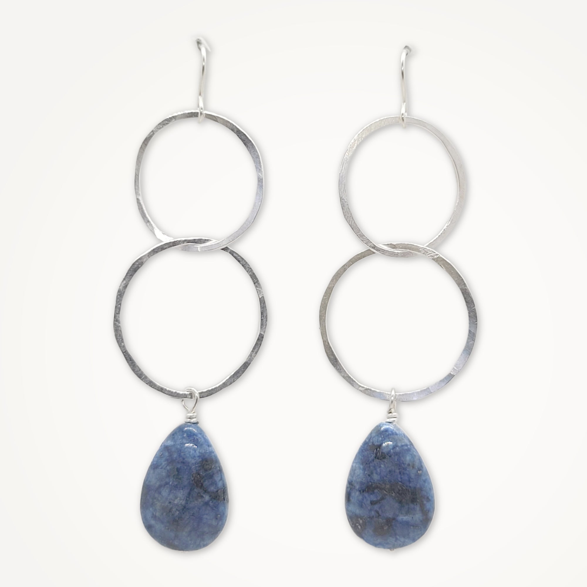 Moon Halo Earrings • Blue Dumortierite