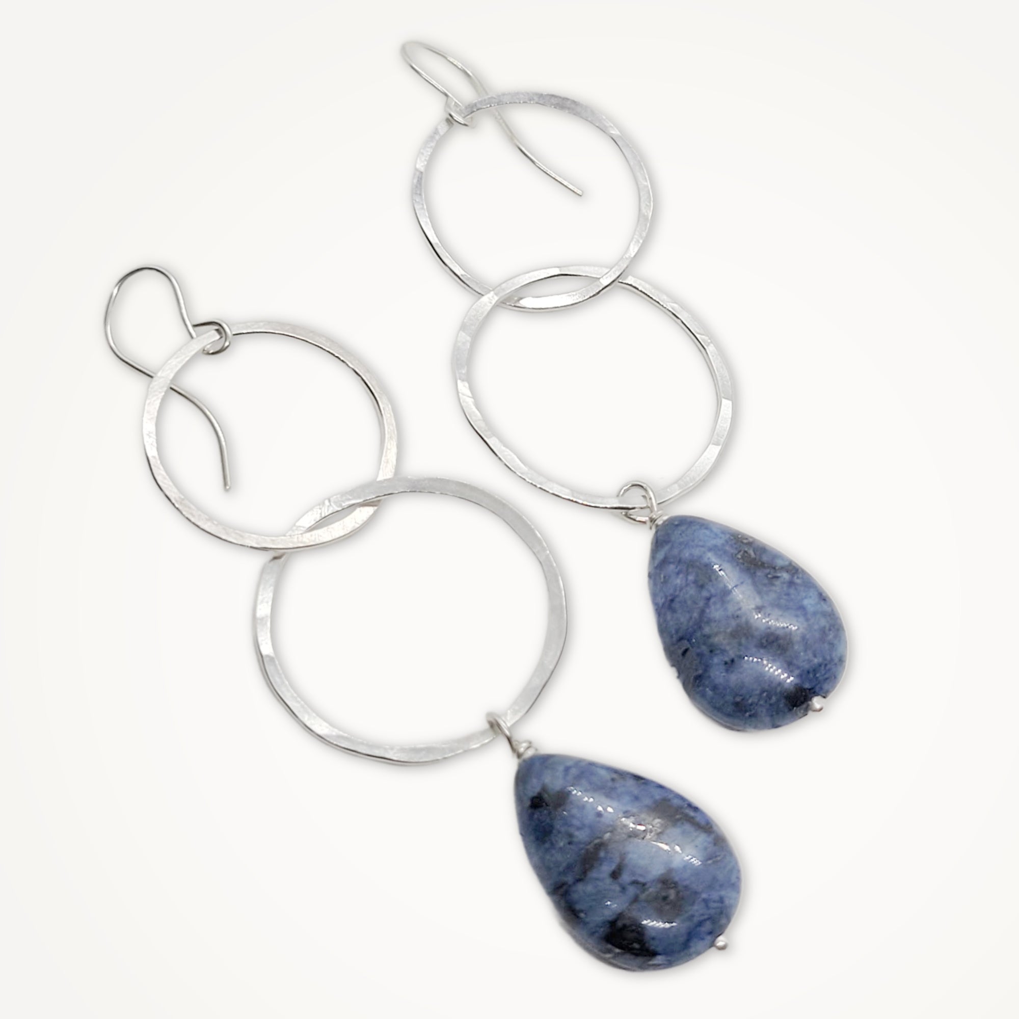 Moon Halo Earrings • Blue Dumortierite