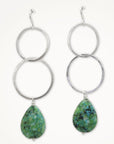 Moon Halo Earrings • Green African Jasper