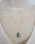 Moon Halo Necklace • Green African Jasper