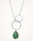Moon Halo Necklace • Green African Jasper
