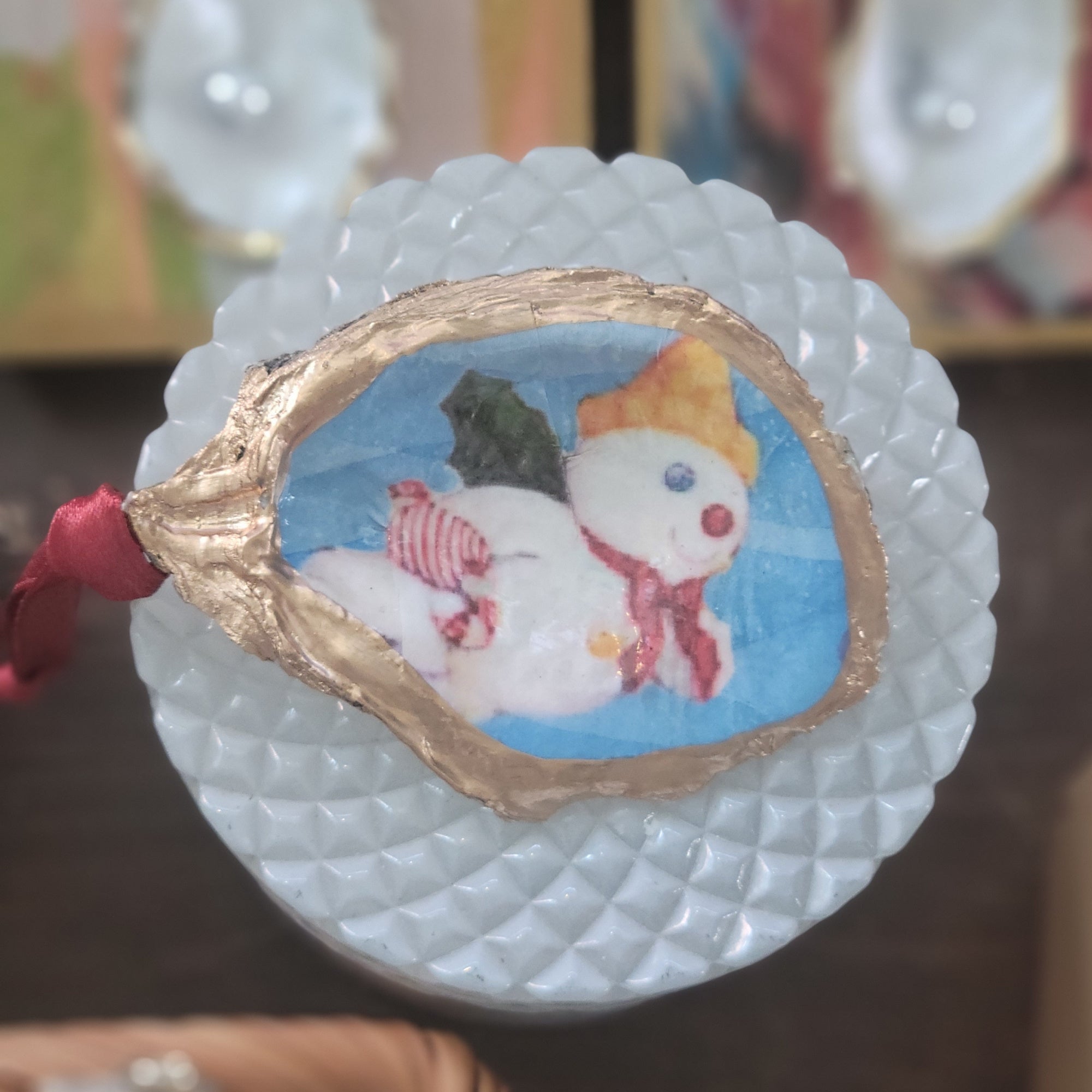 Mr. Bingle Christmas Tree Ornament • Oyster Shell