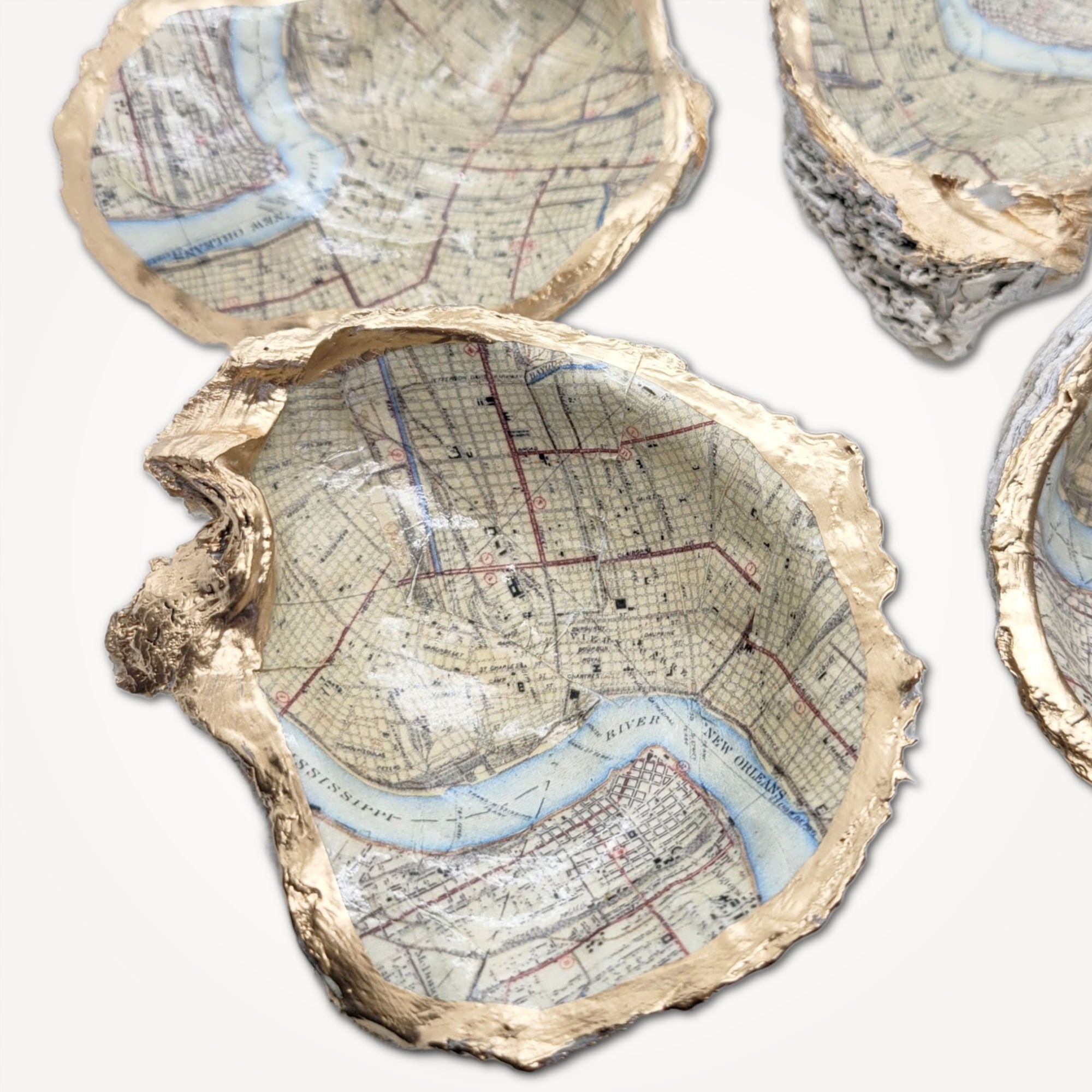 New Orleans Map Trinket Dish • Oyster Shell