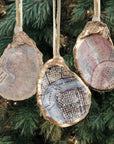New Orleans Map Oyster Shell Ornament • Choice of Map