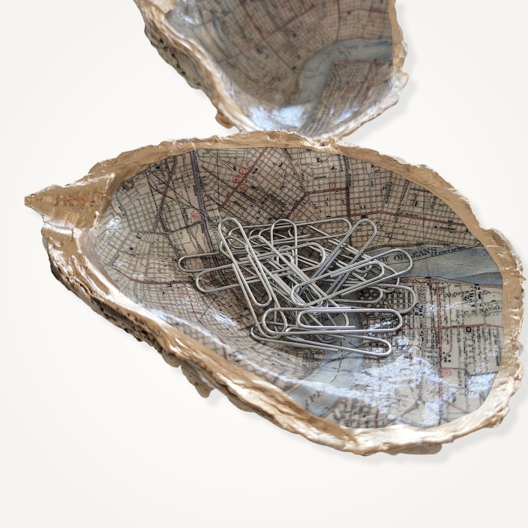 New Orleans Map Trinket Dish • Oyster Shell