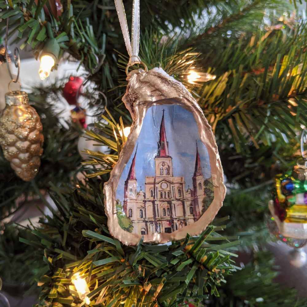 St. Louis Cathedral Ornament • Oyster Shell