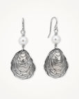 Etched Oyster Earrings • Freshwater Pearl