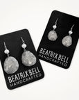 Etched Oyster Earrings • Freshwater Pearl