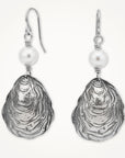 Etched Oyster Earrings • Freshwater Pearl