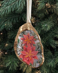 Pointsettia Flower • Oyster Shell Ornament