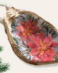 Oyster Shell Ornament • Pointsettia