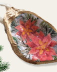 Pointsettia Flower • Oyster Shell Ornament