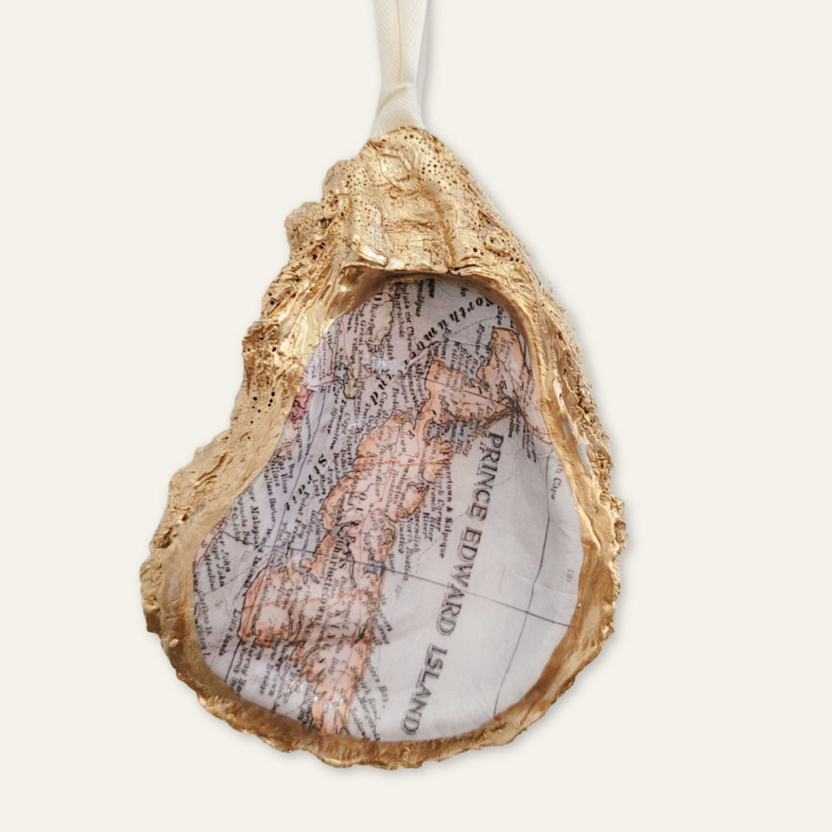 Prince Edward Island Map Ornament • Oyster Shell