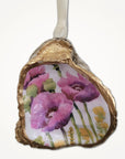Purple Poppy Floral Ornament • Oyster Shell