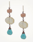 Revel Earrings • Citrine, Sunstone, Turquoise