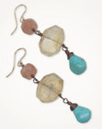 Revel Earrings • Citrine, Sunstone, Turquoise