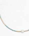Beaded Sea Mist Necklace with Pearl