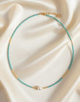 Beaded Sea Mist Necklace with Pearl