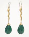 Gold Snake Earrings • Malachite