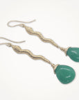 Gold Snake Earrings • Malaysian Jade