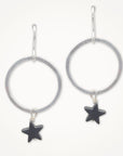 Star Hoop Earrings • Hematite
