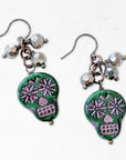 Sugar Skull Earrings • Crystal
