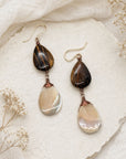 Tiger's Eye Mother of Pearl Earrings
