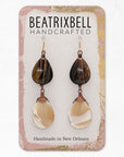 Tiger's Eye Mother of Pearl Earrings