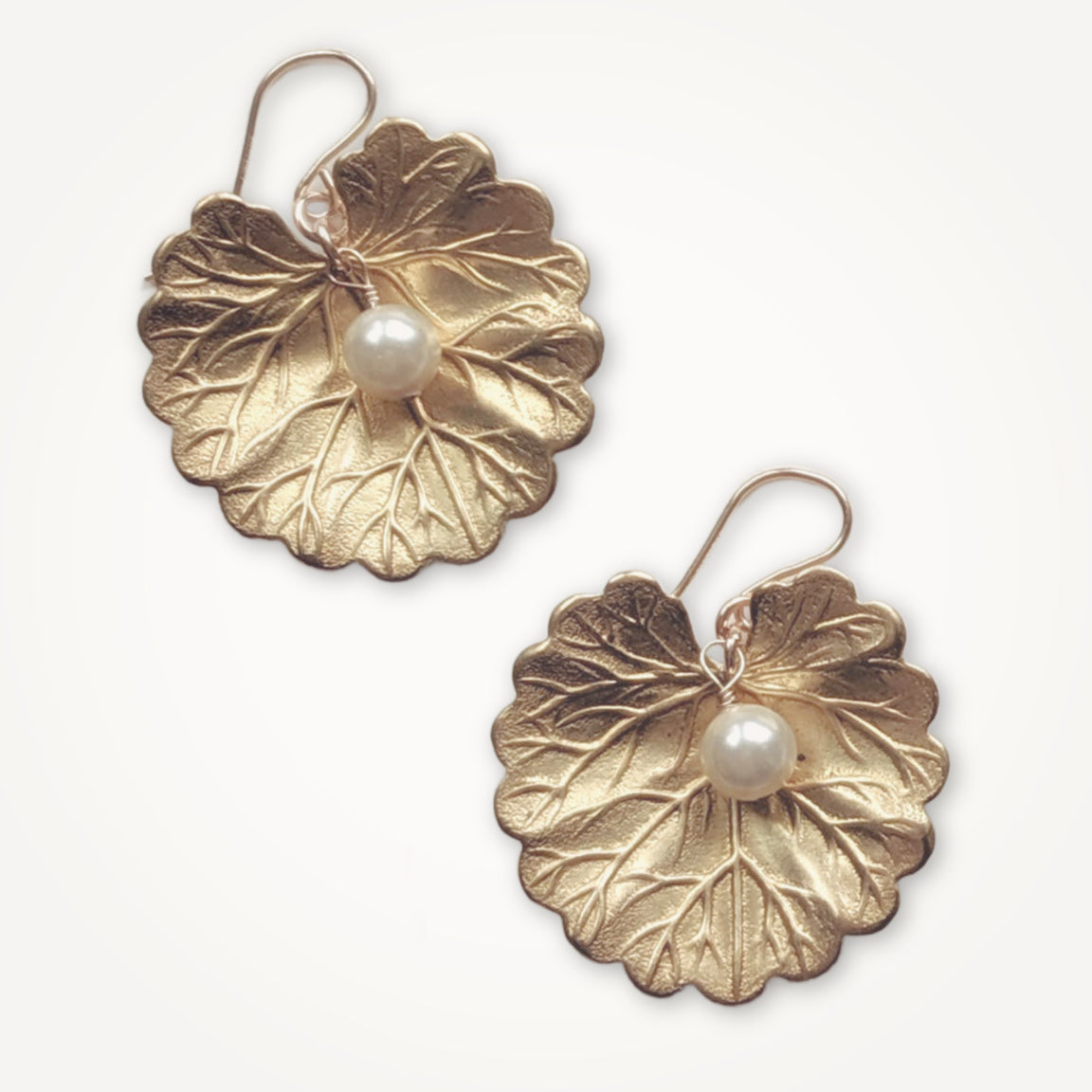 Water Lily Earrings • Pearl