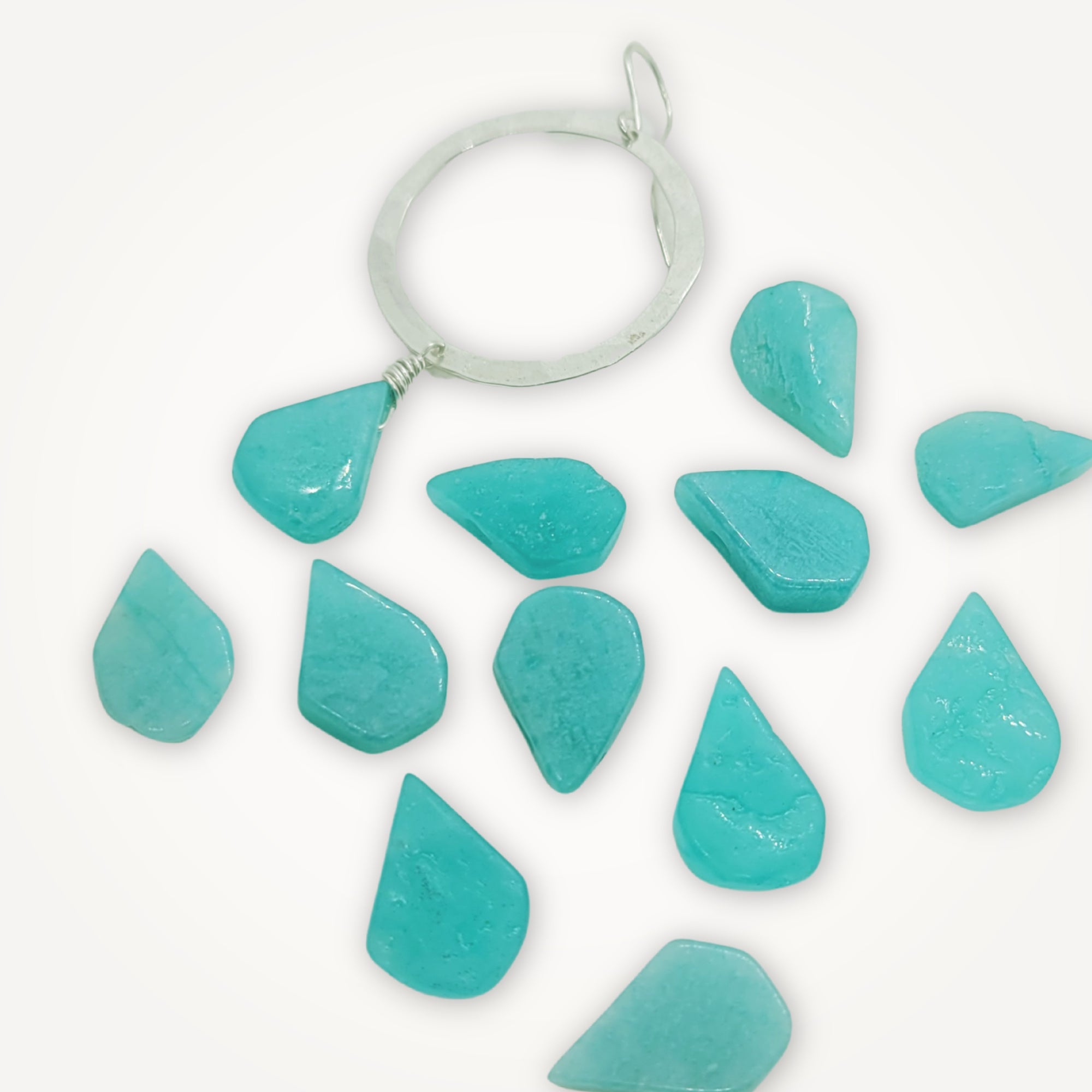 Organic Hoop Earrings • Water Droplet