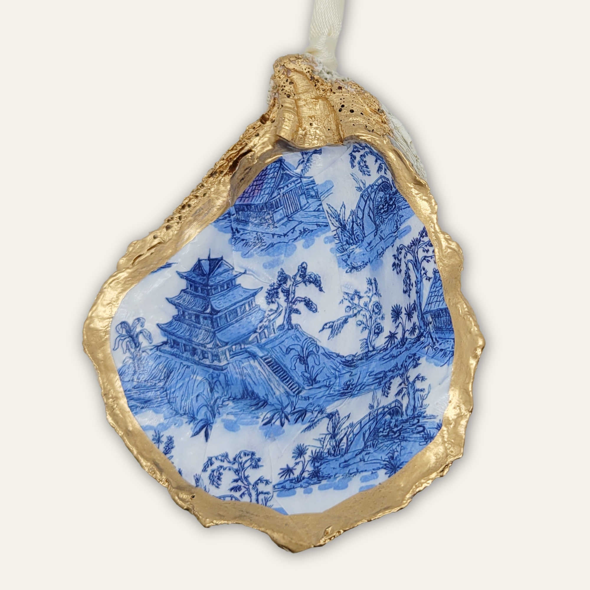 Pagoda Chinoiserie Ornament • Oyster Shell
