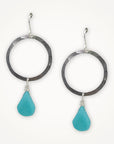 Organic Hoop Earrings • Water Droplet