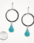 Organic Hoop Earrings • Water Droplet
