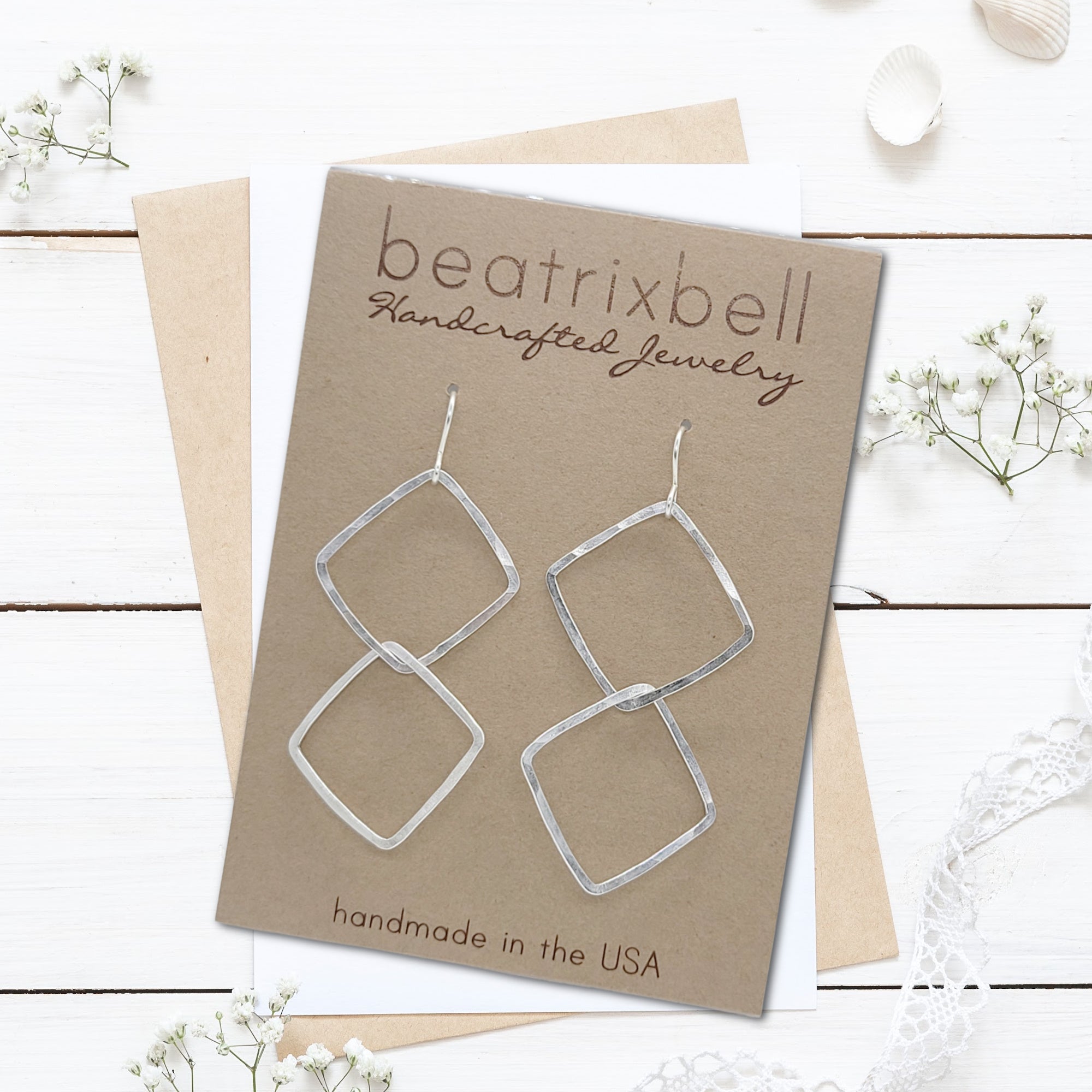 Linked Square Earrings