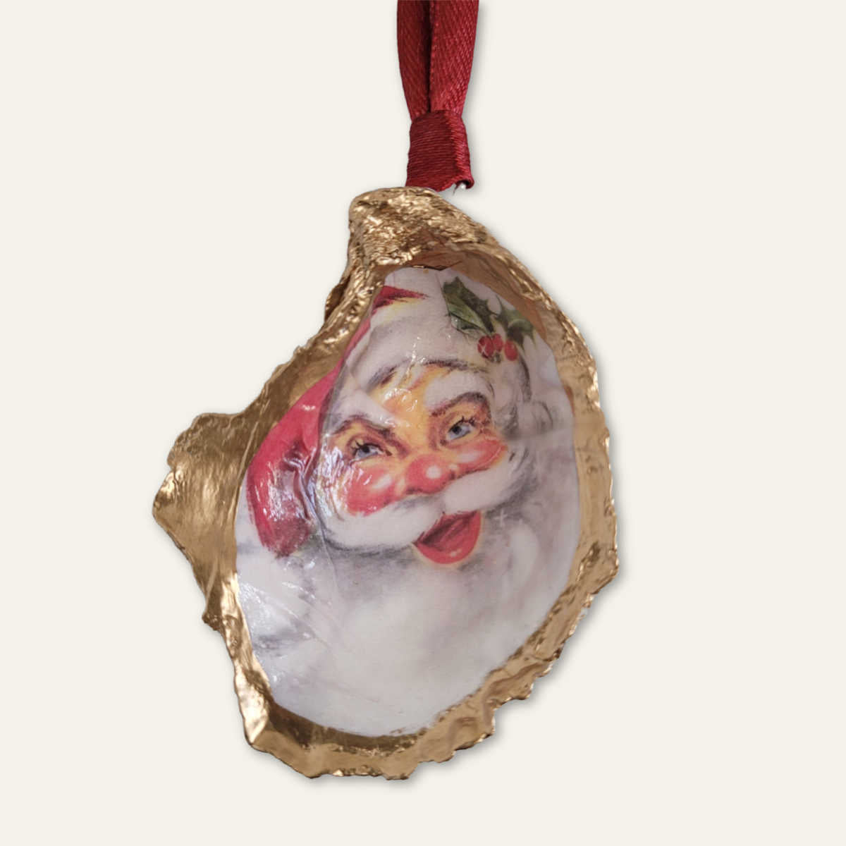 Vintage Santa Claus Christmas Tree Oyster Ornaments • Choice of Santa