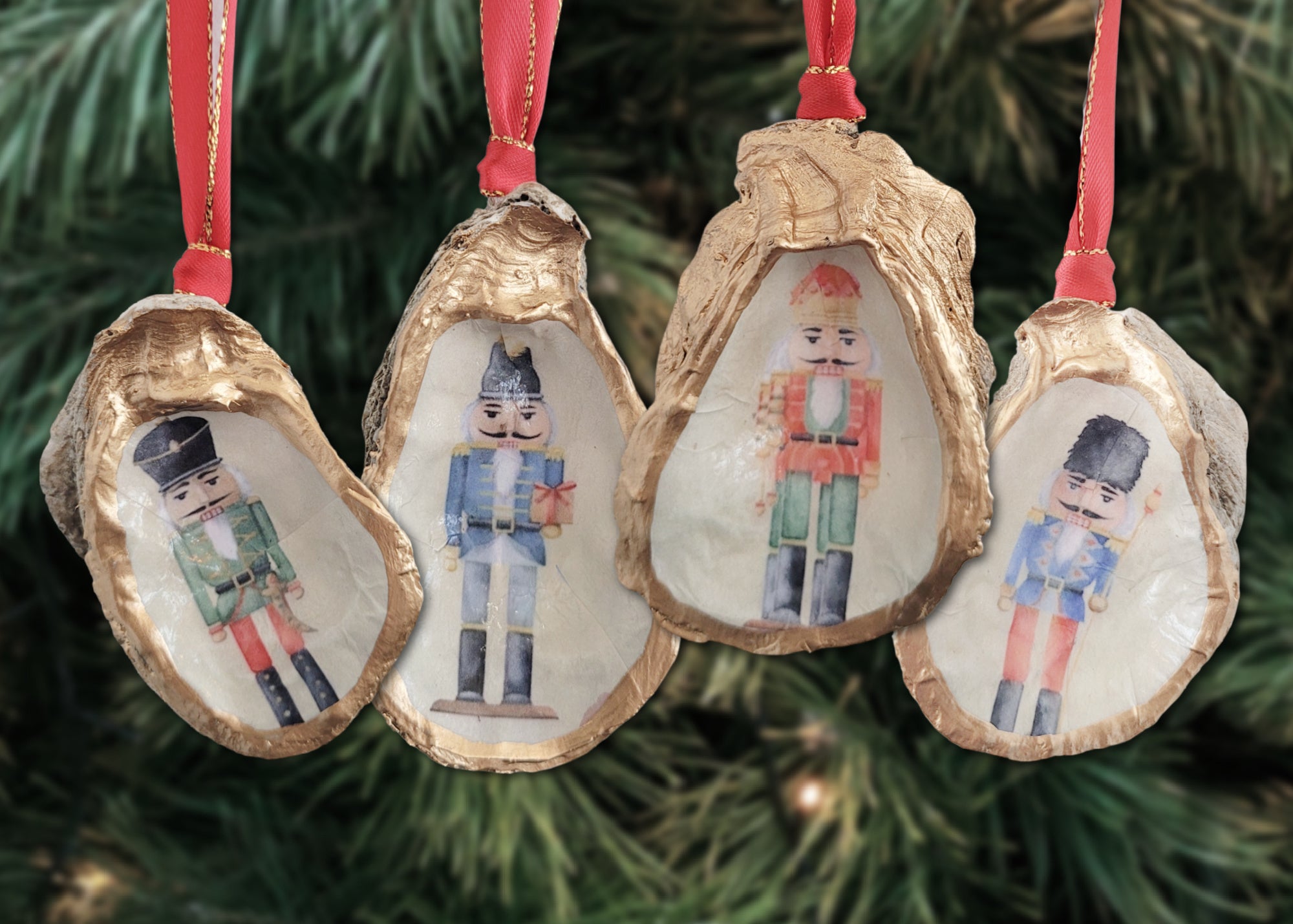 Nutcracker Christmas Ornament • Oyster Shell