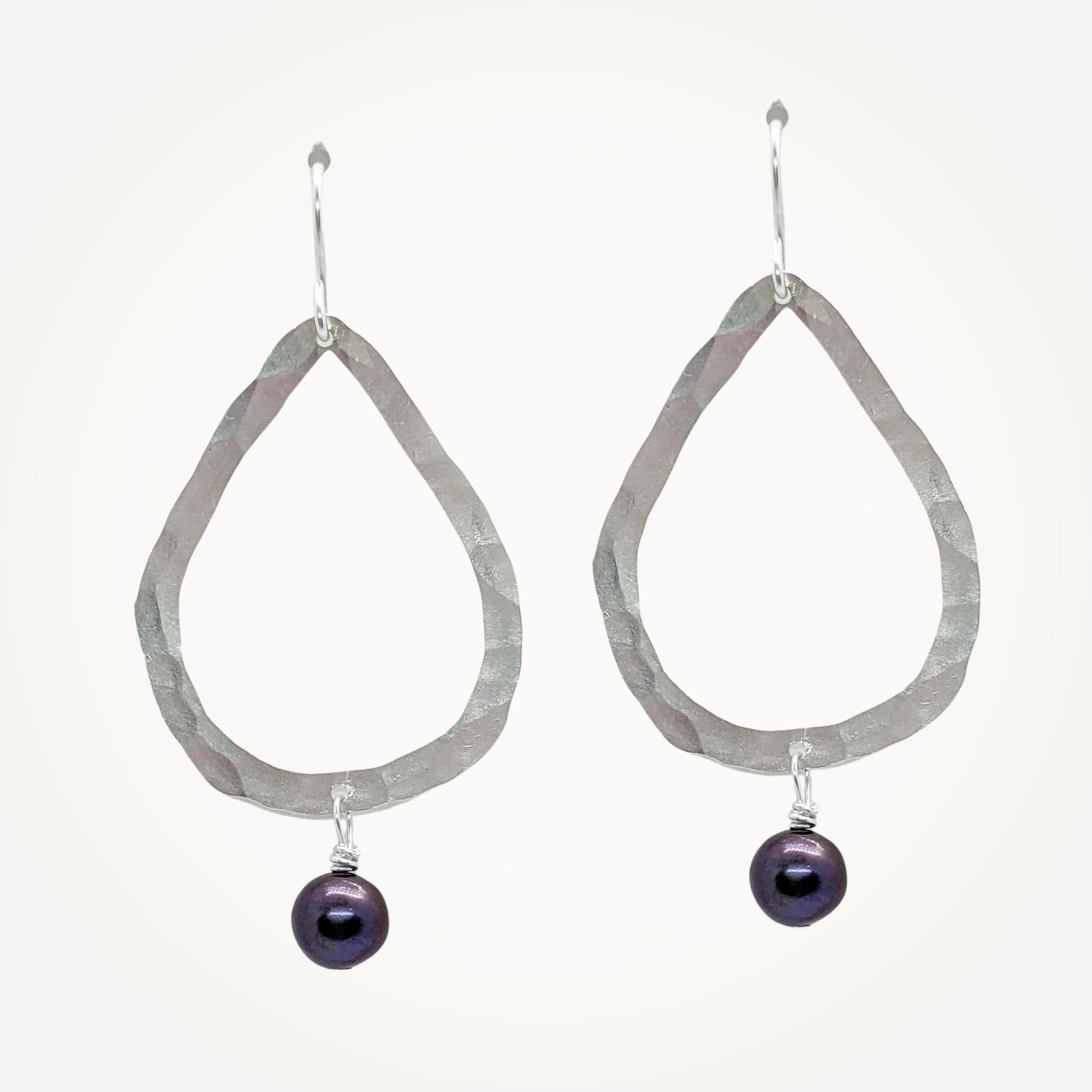 Organic Teardrop Earrings • Choice of Pearl