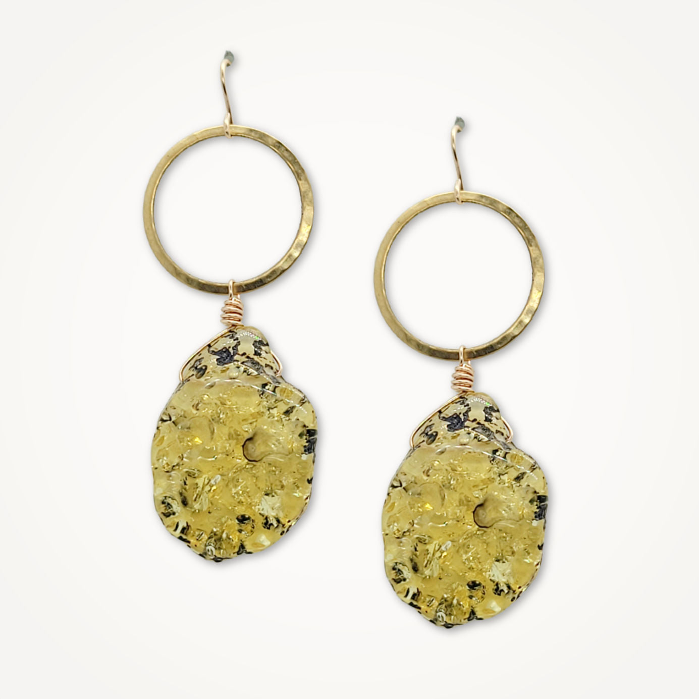 Amber Hoop Earrings