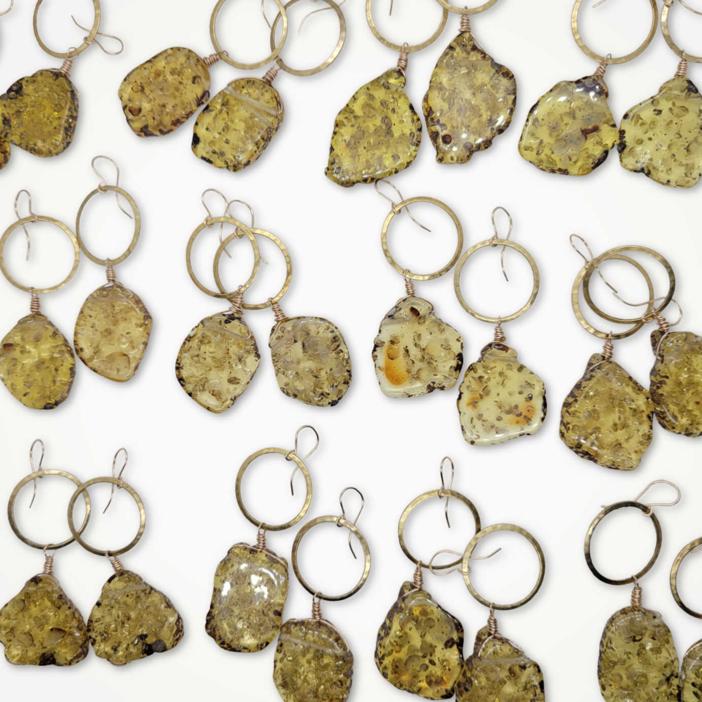 Amber Hoop Earrings