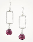 Vertical Frame Earrings • Amethyst