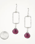 Vertical Frame Earrings • Amethyst