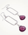 Vertical Frame Earrings • Amethyst