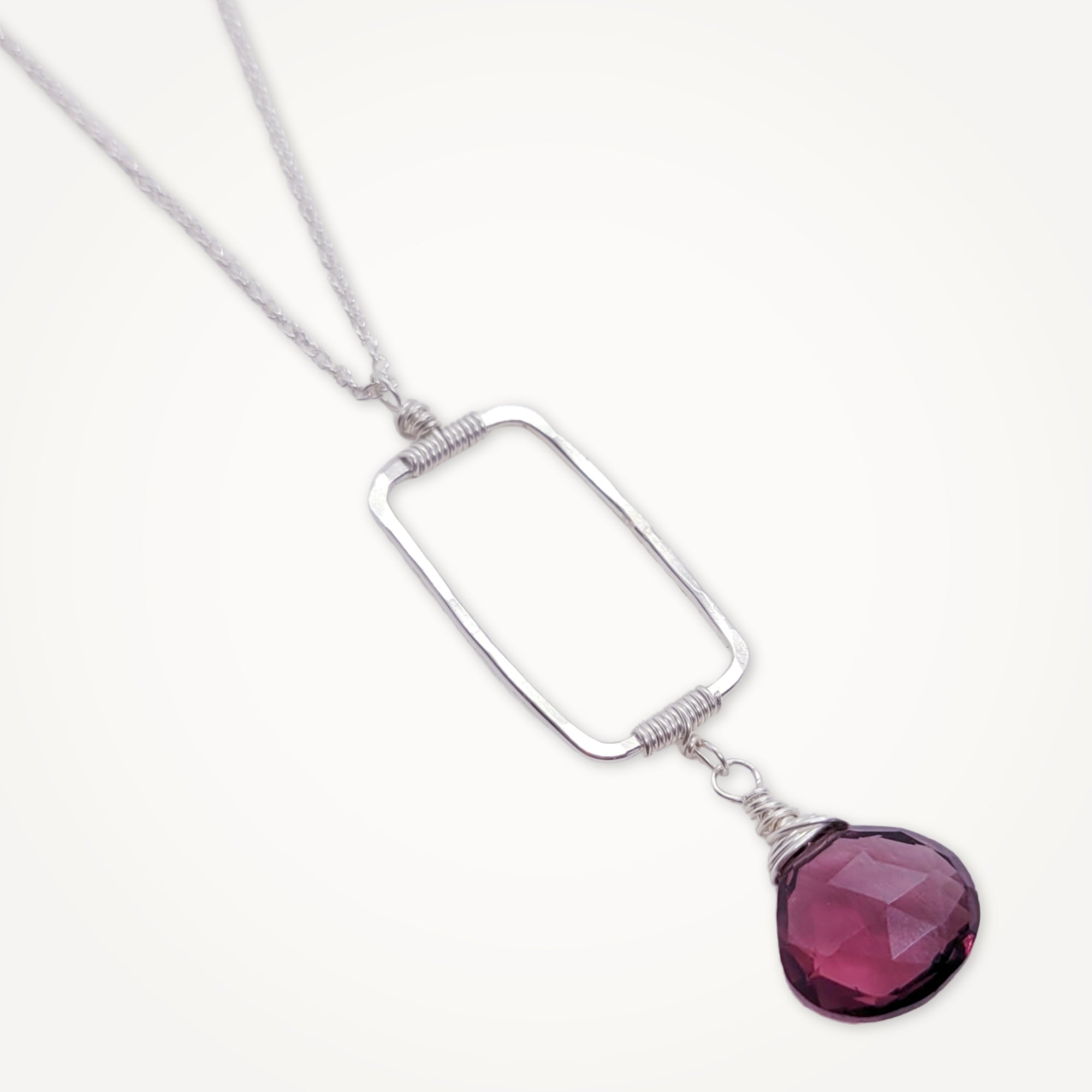 Vertical Frame Necklace • Amethyst