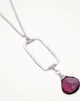 Vertical Frame Necklace • Amethyst