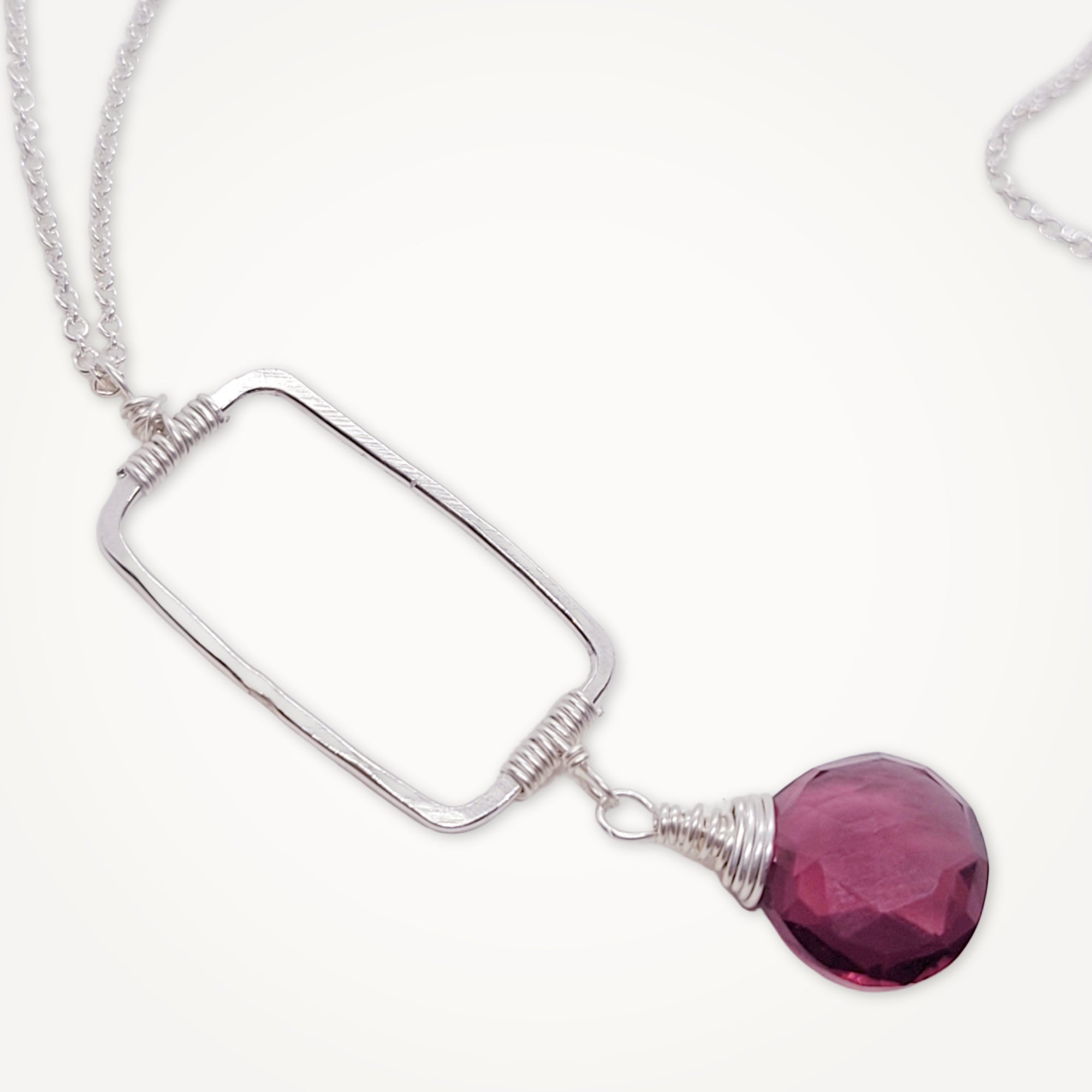 Vertical Frame Necklace • Amethyst