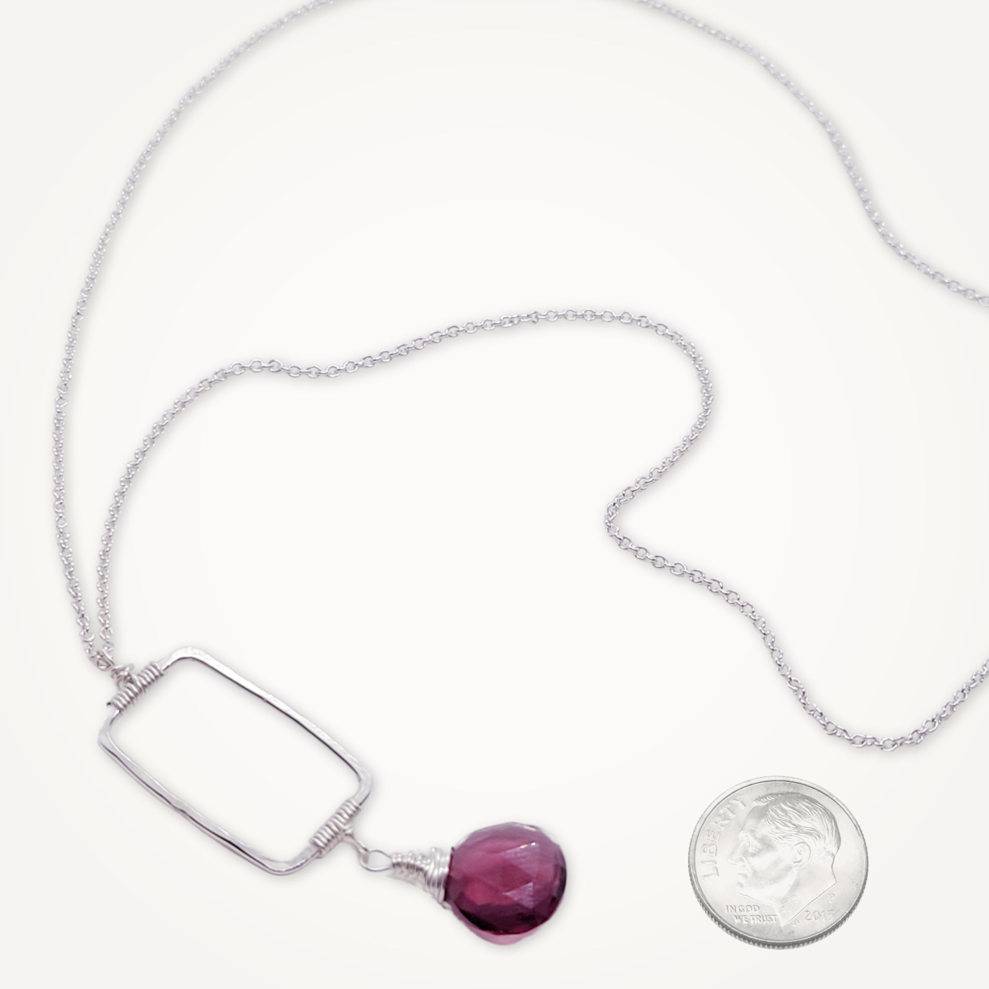 Vertical Frame Necklace • Amethyst