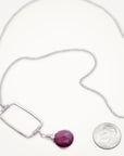 Vertical Frame Necklace • Amethyst