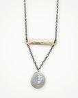 Balance Necklace with Coin Pearl • Antique Brass